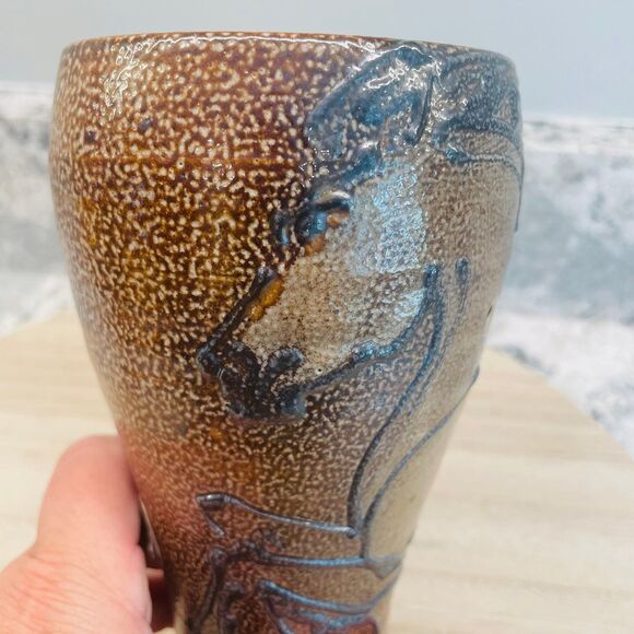 Studio Art Pottery Horse Figure Brown Vase The Owl & the Pussycat Alexandria VA - Picture 3 of 9